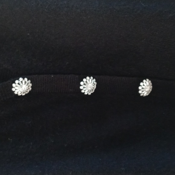 Express Black Cardigan with Rhinestone Buttons - Picture 2 of 6